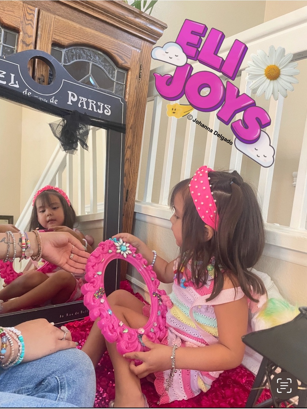 ELIJOYS - pink headband with pearls OS